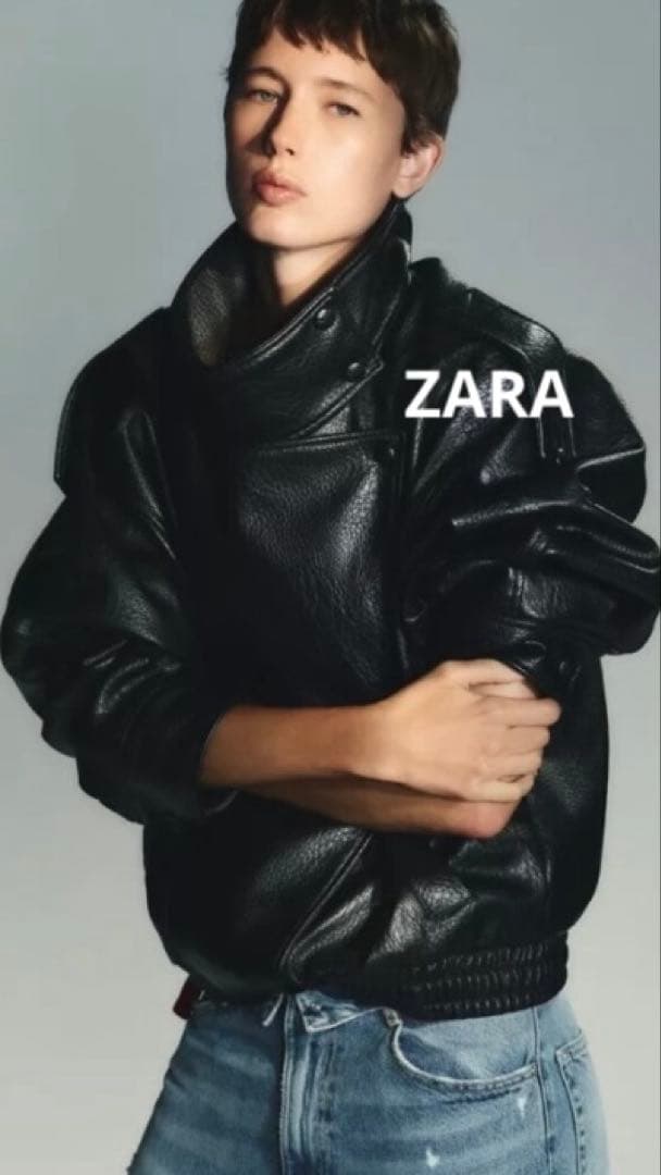 ZARA完売　レザージャケット ブラック