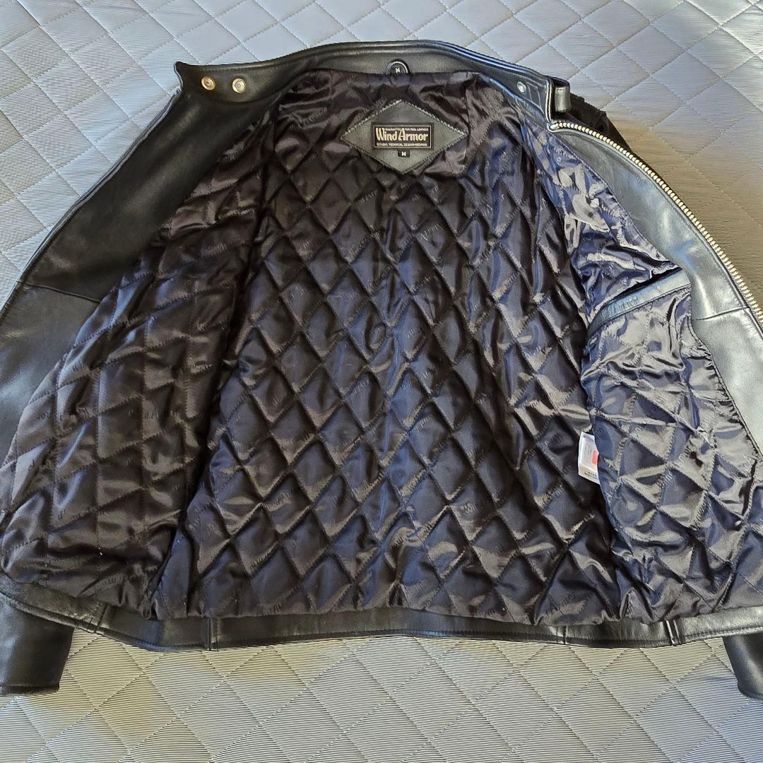 美品 WindArmor シングルライダースジャケット Mサイズ ブラック 本革