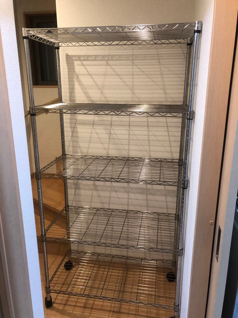 本日限定お値引‼️⑤5段スチールラック シルバー 約180cm