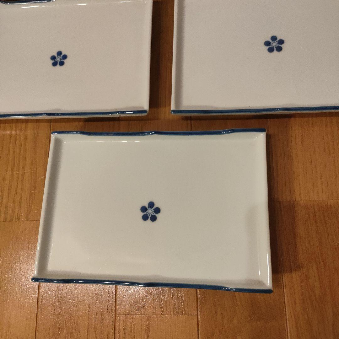 波佐見焼 重山陶器 角皿 和食器 皿 約14×21cm 5枚セット ⑩