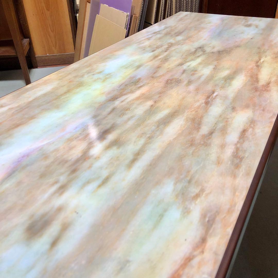 美品レア❗️カリモク 大理石調マーブル模様 木製センターテーブル ヴィンテージ