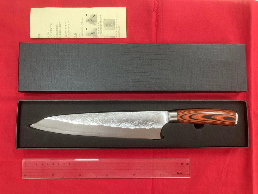 つよぽん　佐治作 240ｍｍ SRS13 粉末ハイス鋼 槌目 赤合板洋柄