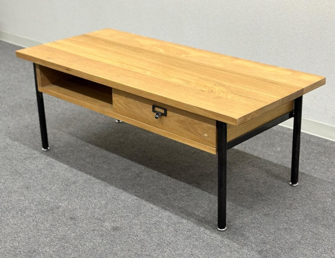 ノットアンティークス■モカ　センターテーブル　古材　引き出し付　クラッシュゲート