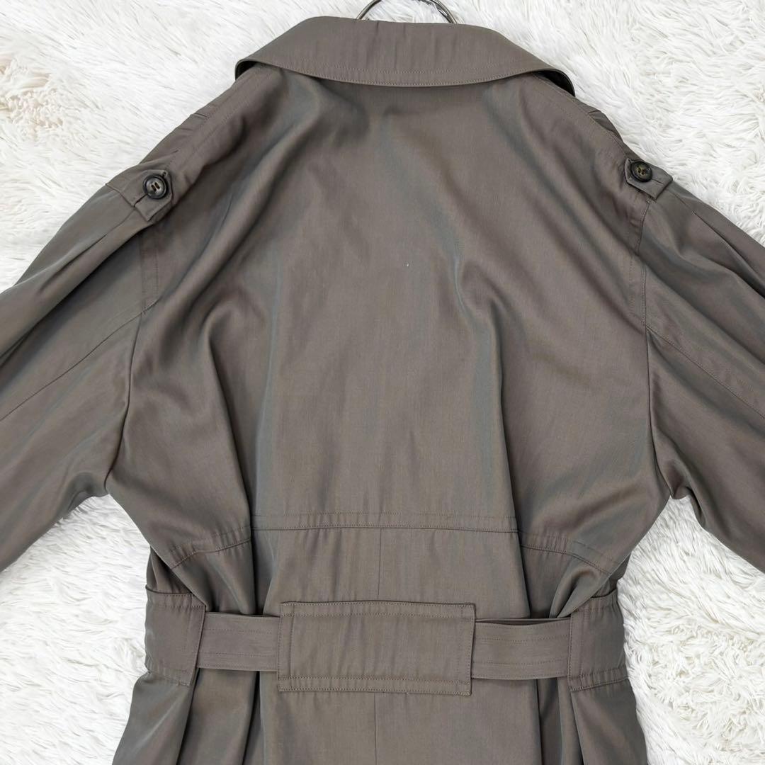 クリスチャンディオール トレンチコート 玉虫色 裏地派手 シルク ベルト M