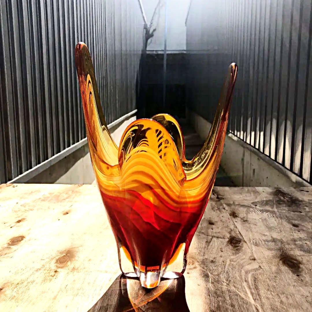 花瓶　ガラス　サイケ　レトロ　鍾乳洞　モニュメント　アリゾナ砂漠　津軽びいどろ