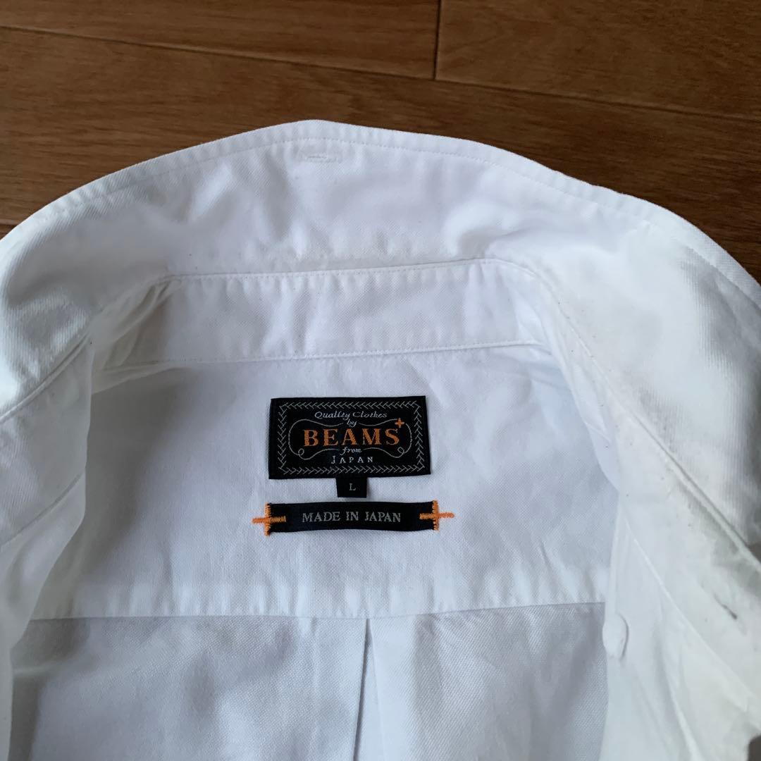 BEAMS+ BD オックスフォードシャツ ホワイト 日本製 Lサイズ