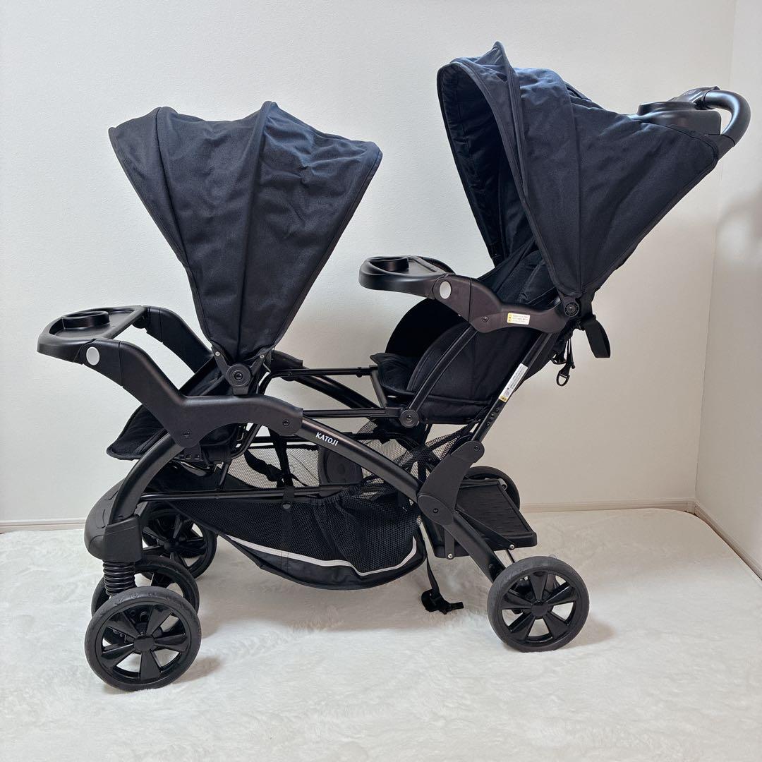 極美品✨KATOJI カトージ 2人でゴーDX ベビーカー 双子　兄弟 黒