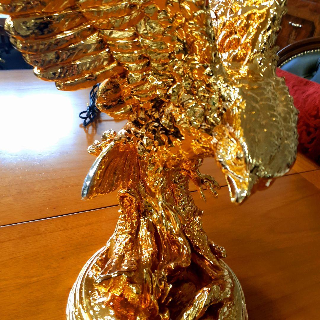 輸入雑貨　アニマルオブジェ　ゴールド　『羽ばたく鷹・イーグル』　縁起物