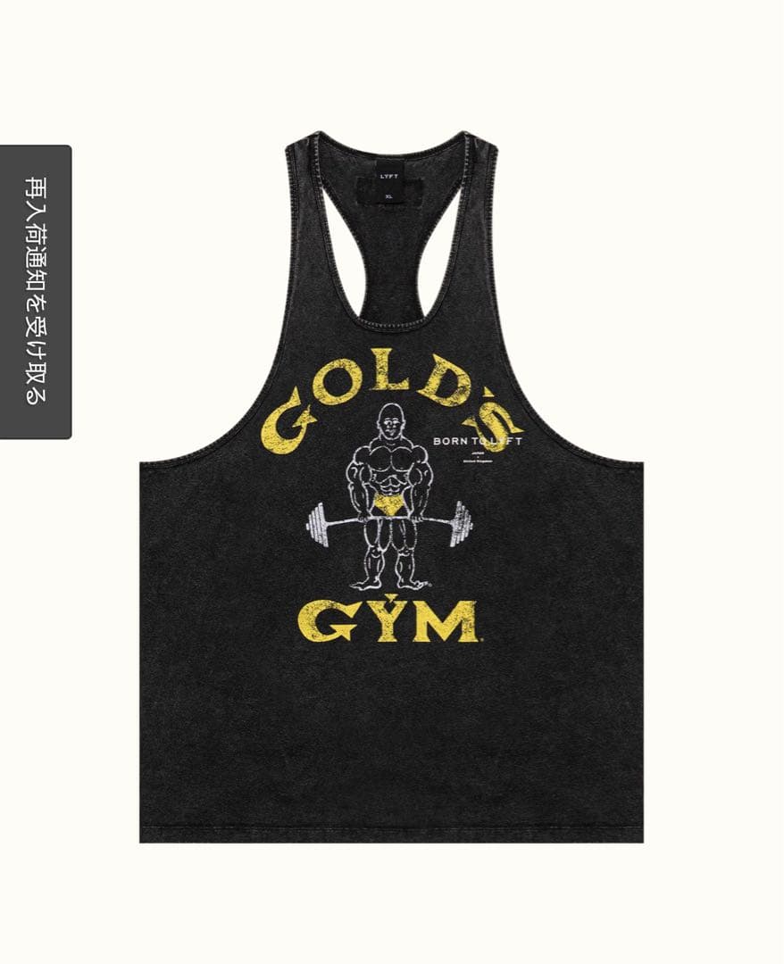 【完売品】LYFT GOLD'S GYM ブラックタンクトップ L