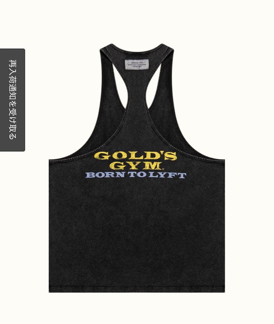 【完売品】LYFT GOLD'S GYM ブラックタンクトップ L