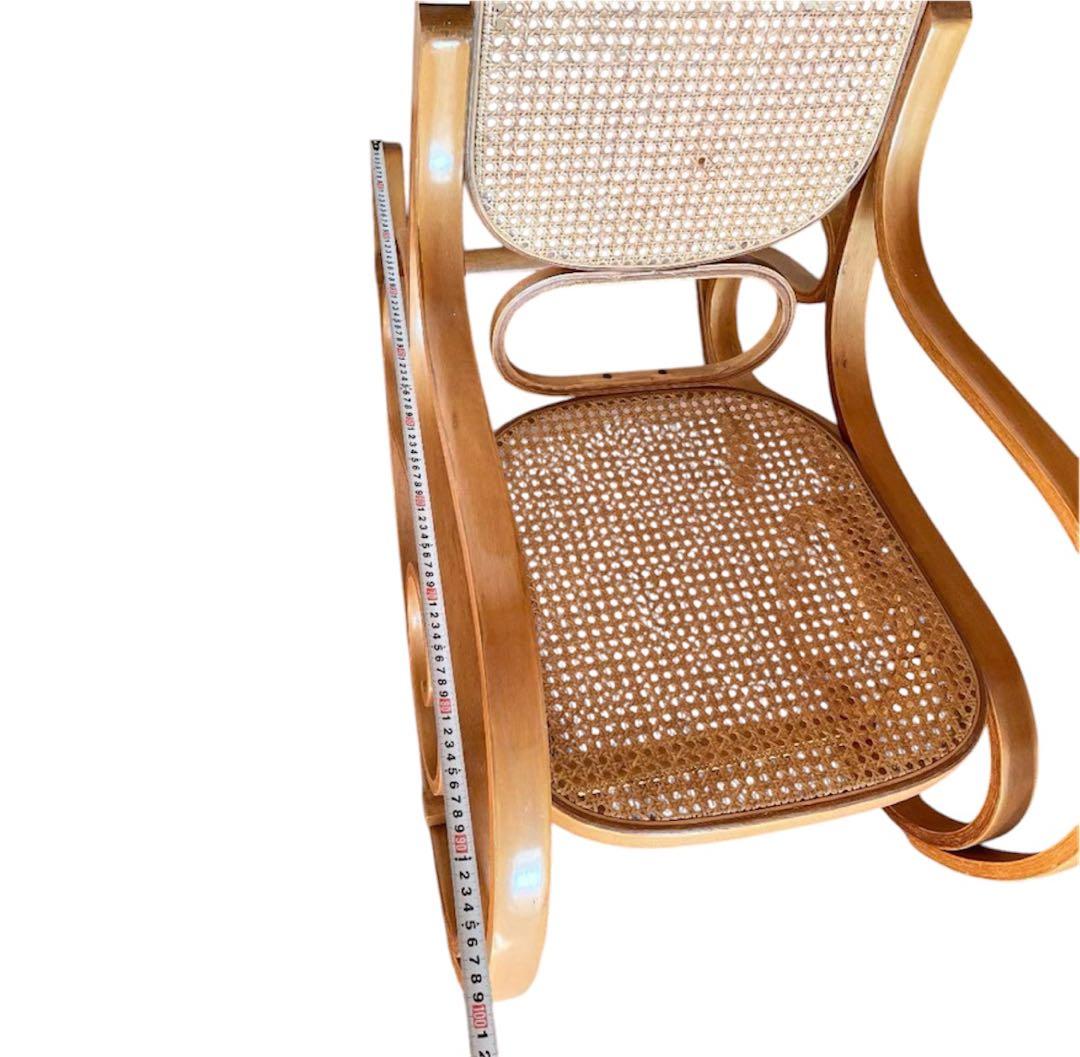 希少カラー ベントウッド 籐ラタン ロッキングチェア 曲木 ヴィンテージ