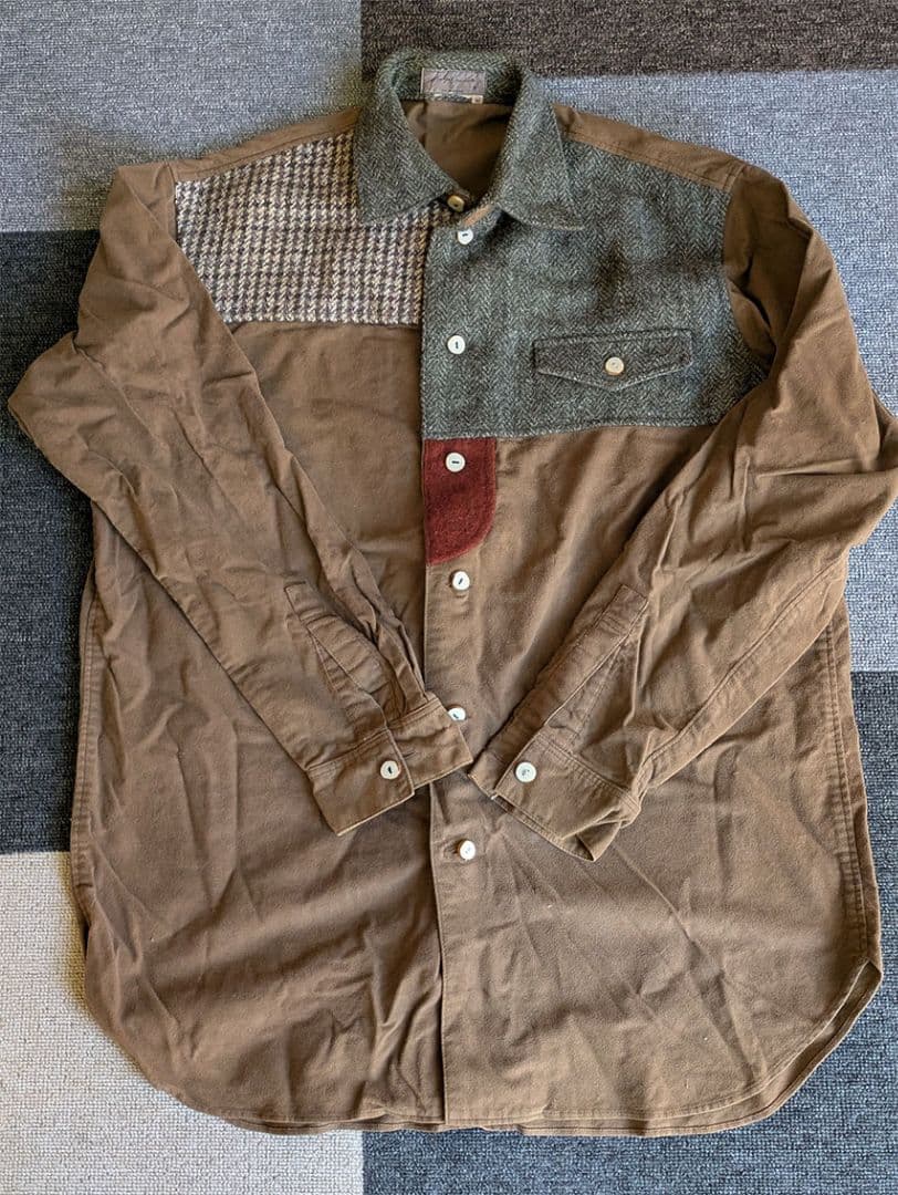 Yohji Yamamoto パッチワークデザイン 長袖シャツ