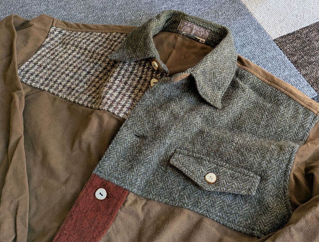 Yohji Yamamoto パッチワークデザイン 長袖シャツ