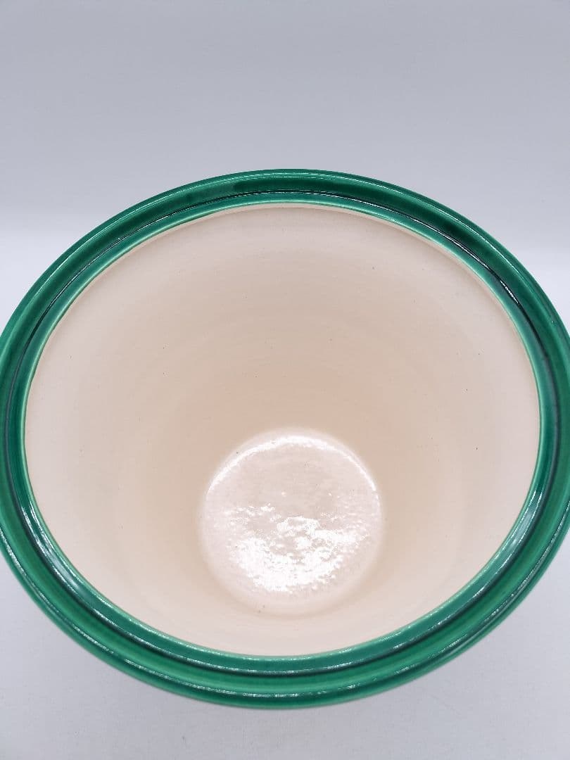 c529 【新品・未使用】水指 緑文趾 出羽亀甲 利昇窯 茶道具 即全