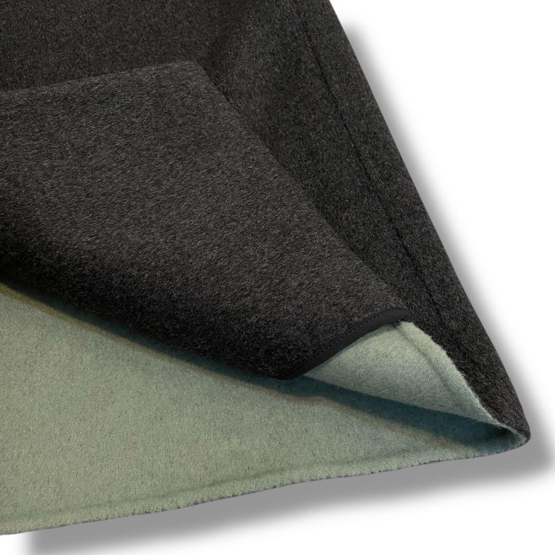 極美品◆エンフォルド ウールリバーノーカラーストレートコート バイカラー 36