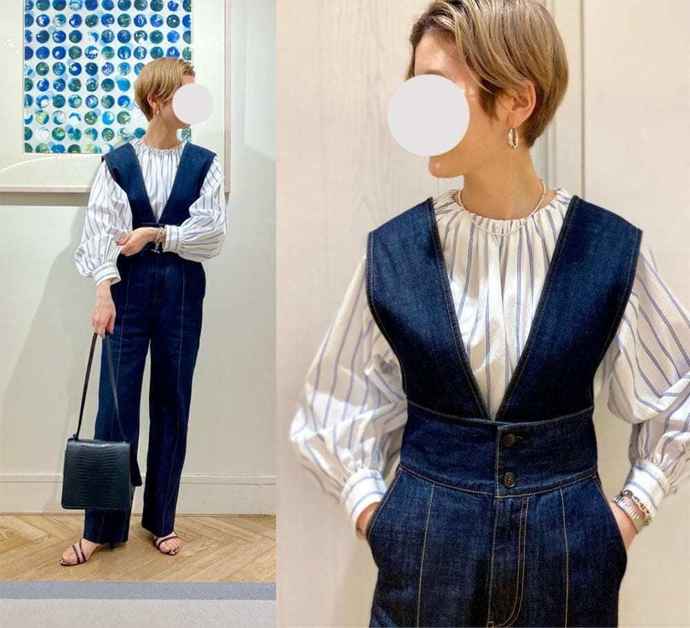 美品 トゥモローランド マカフィー 2,5万円 デニムのサロペット D439