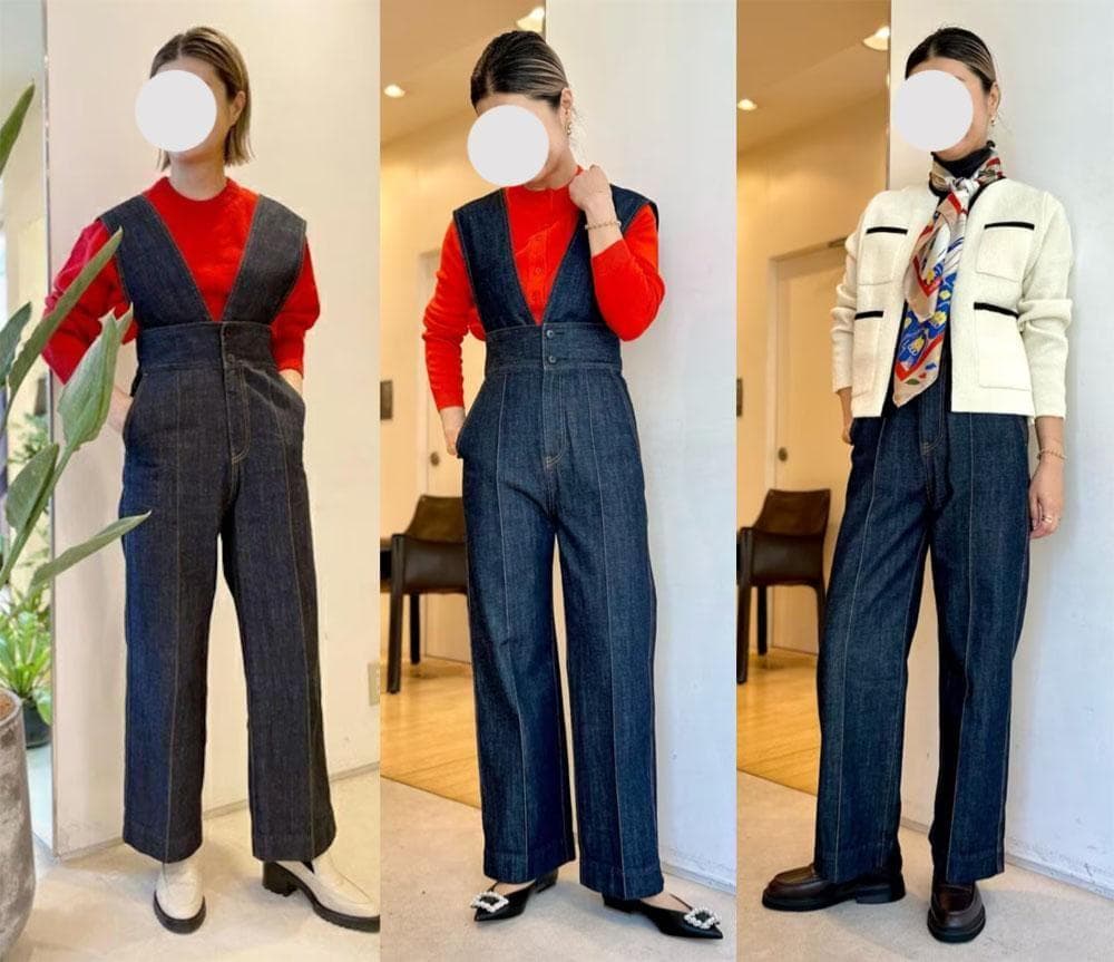 美品 トゥモローランド マカフィー 2,5万円 デニムのサロペット D439