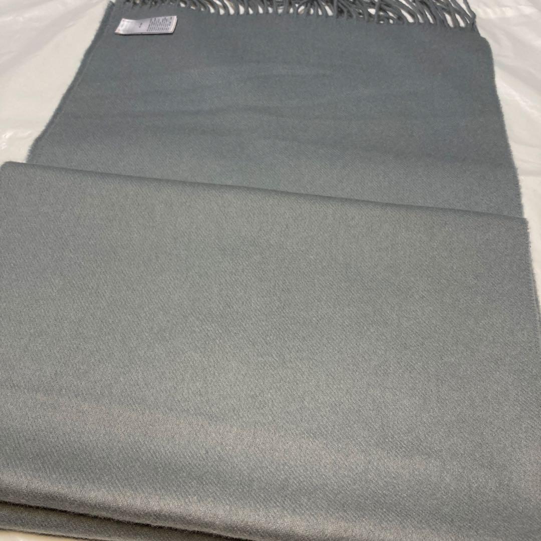 美品 ジョンストンズ カシミヤ100％ 中判ストール ライトブルー 国内正規品