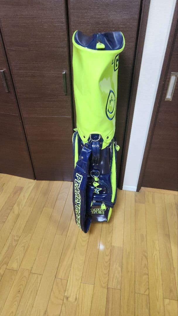 綺麗目　PEARLY GATES キャディバッグ 蛍光イエロー　ネイビー　ゴルフ