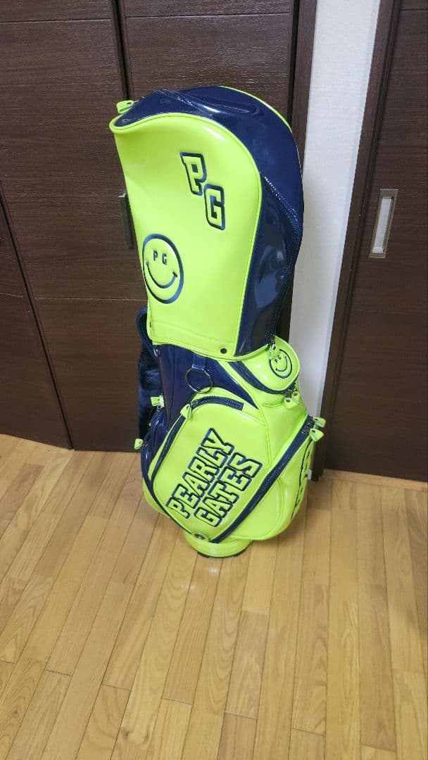 綺麗目　PEARLY GATES キャディバッグ 蛍光イエロー　ネイビー　ゴルフ