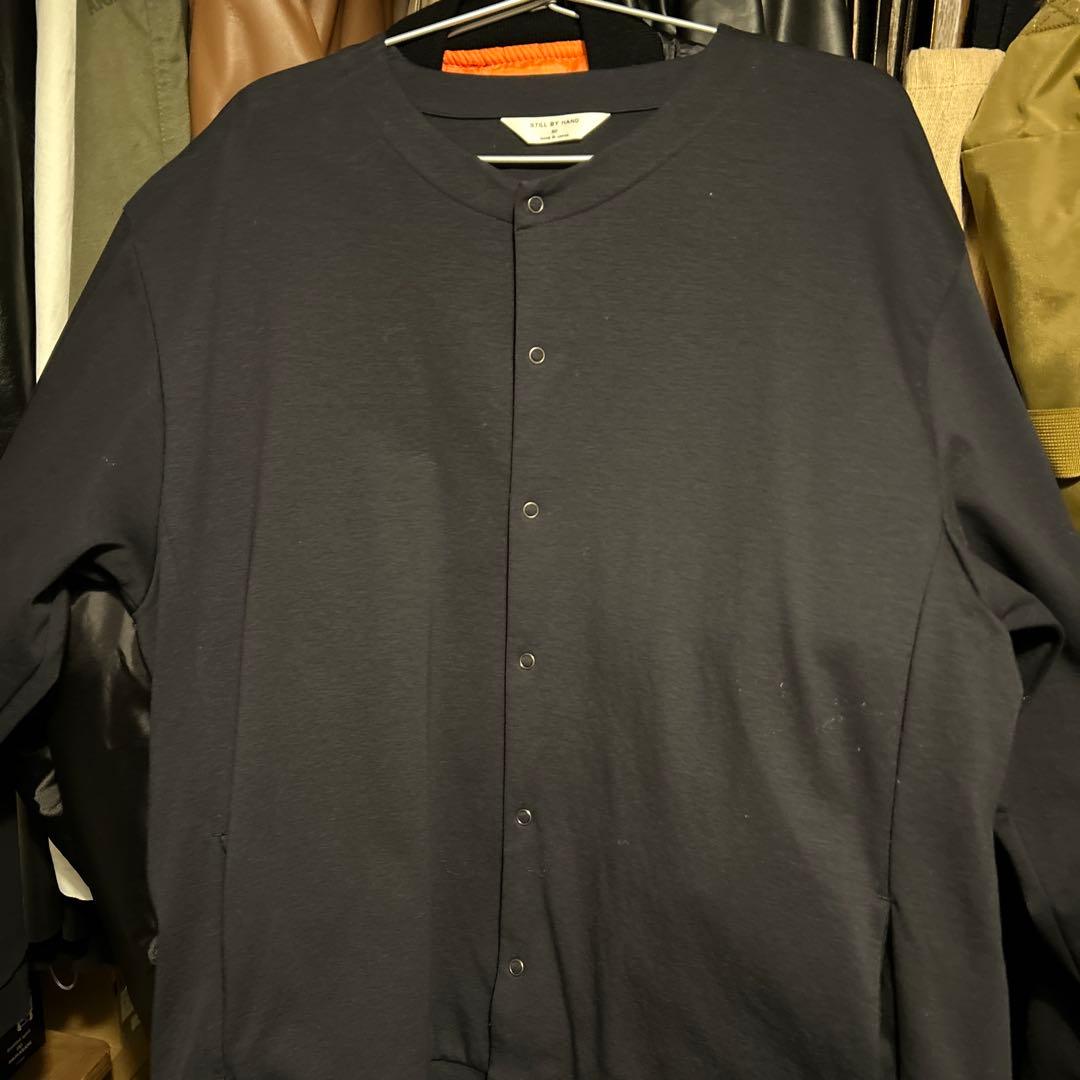 STILL BY HAND スナップボタン　カーディガン　navy 50