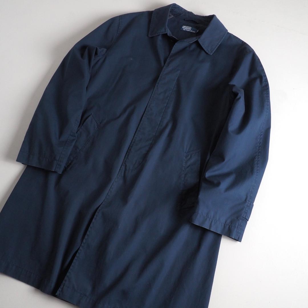 ラルフローレン　綿１００％　ステンカラーコート　ネイビー　美品