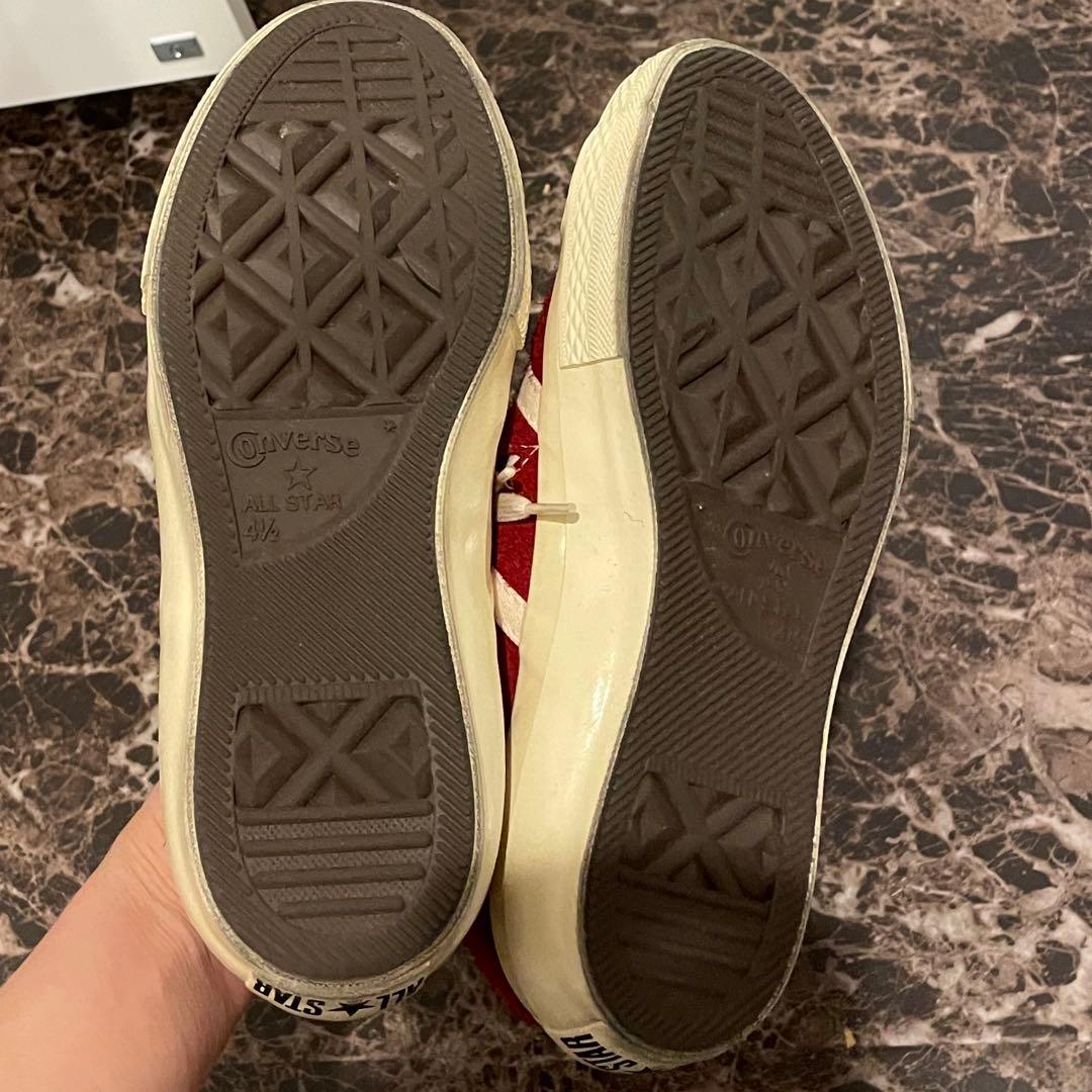 靴 converse STAR&BARS SUEDE red