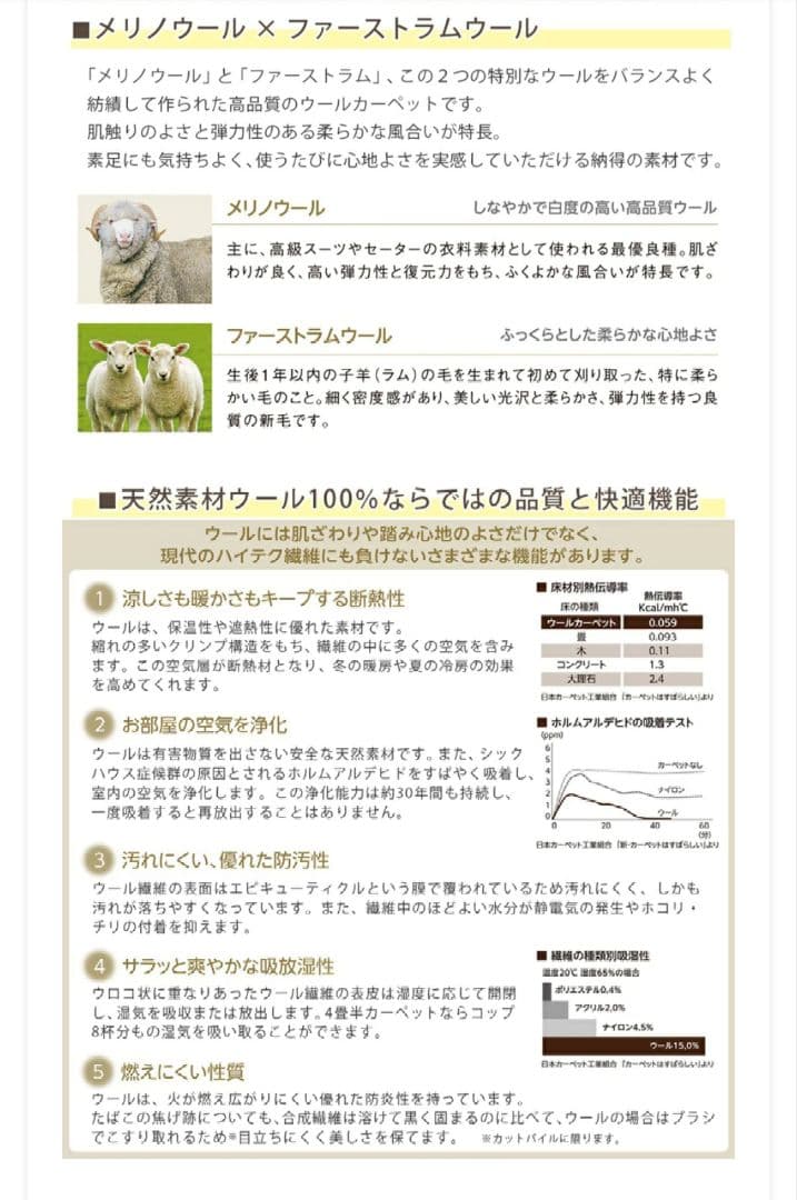 アスメロディ 日本製 ウール100% カーペット ラグ ブラウン 150×210