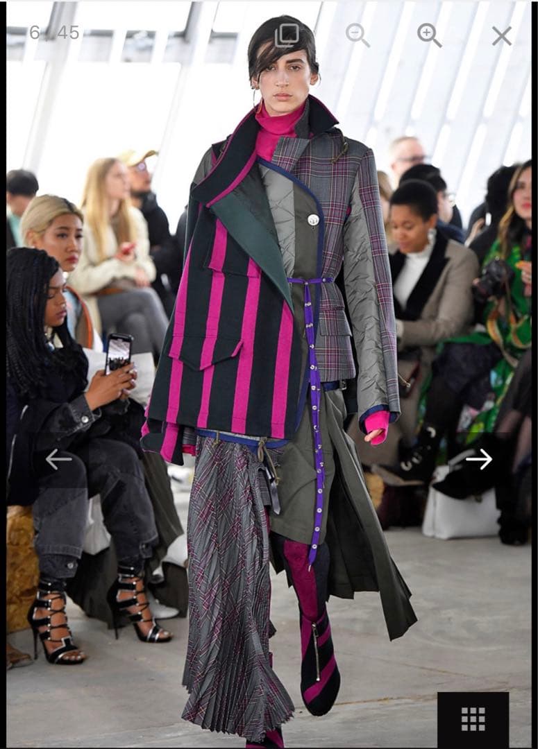 sacai チェック　スカート　ドッキング