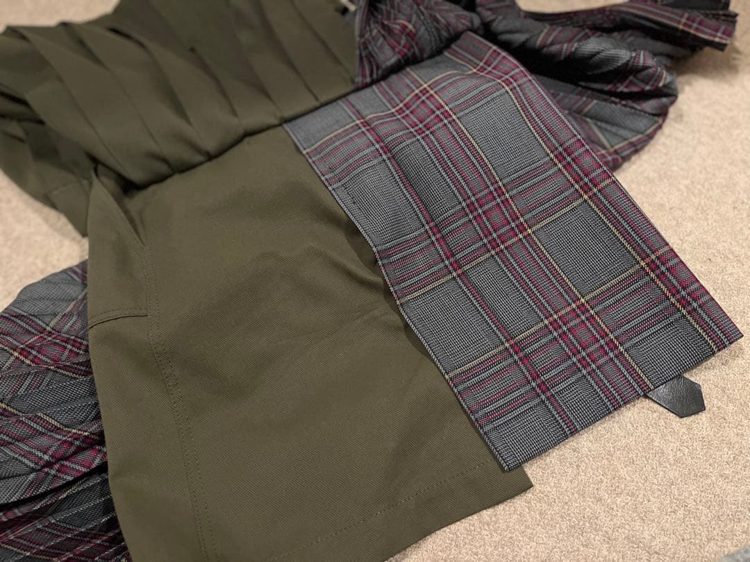 sacai チェック　スカート　ドッキング