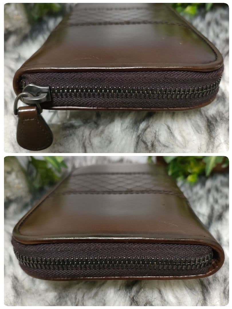 極希少 ボッテガヴェネタ 長財布 ブラウン イントレチャートレザーBOTTEGA