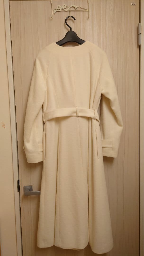 Noela ファートリム2WAYロングコート オフホワイト S