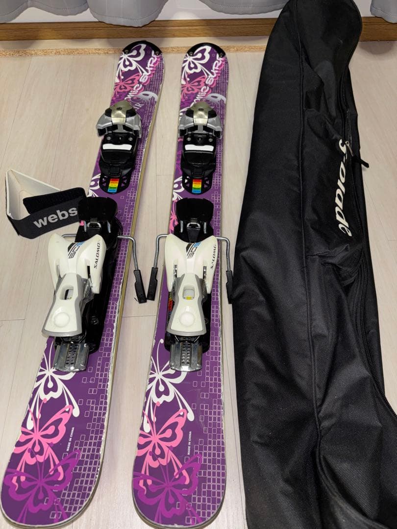 し*る様 SALOMON ショートスキー板　バインディング付き　大人用　100c