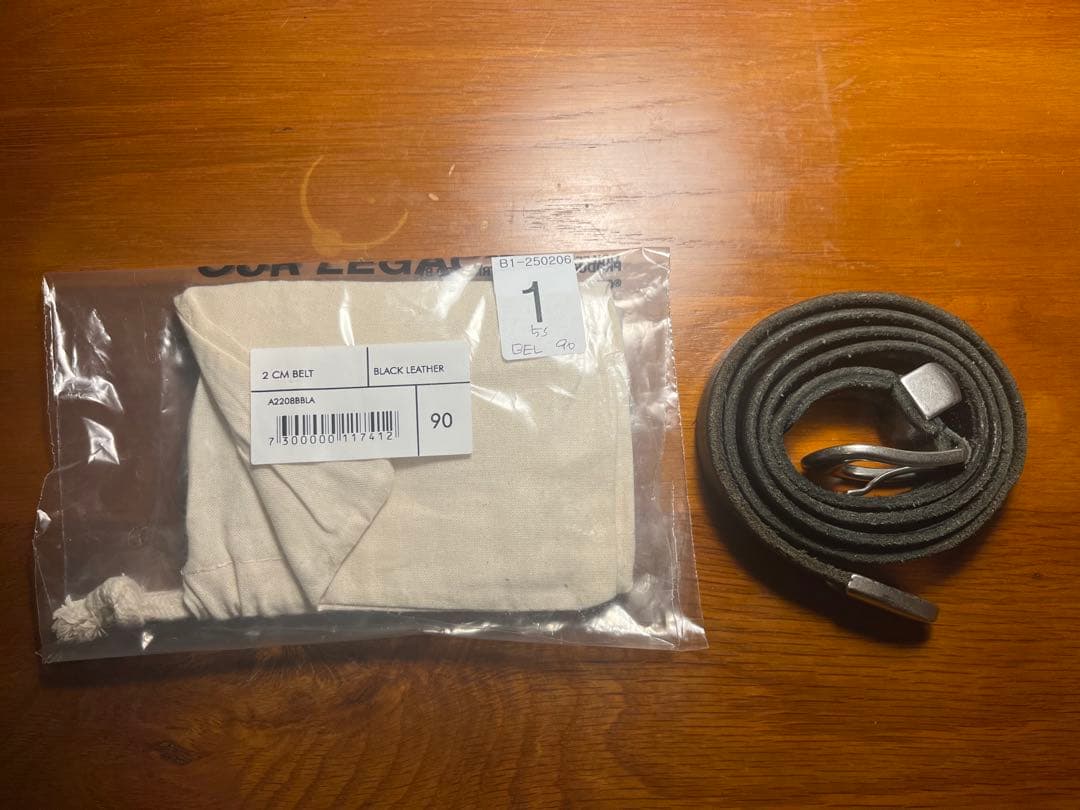 OUR LEGACYアワーレガシー 2CM BELT ベルト 90 ブラック