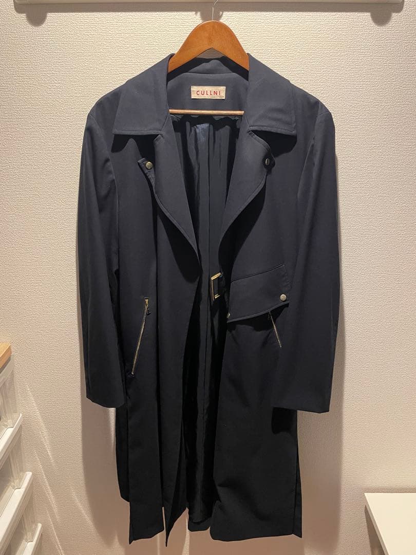 ネイビー トレンチコート サイドファスナー付き