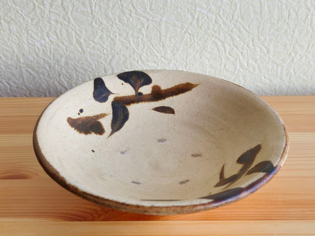 【専用】鈴木照雄 栗駒陣ヶ森窯 鉄絵五寸皿　2枚セット民藝