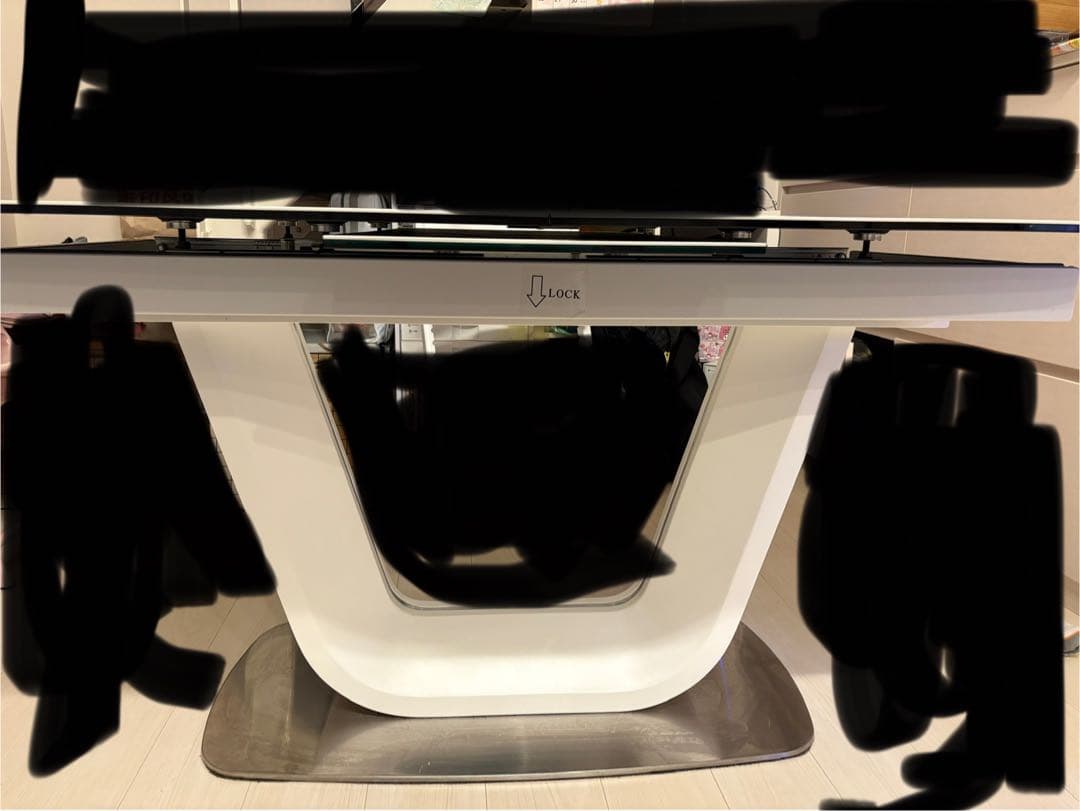 ホワイト セラミック ダイニングテーブル 140-180cm