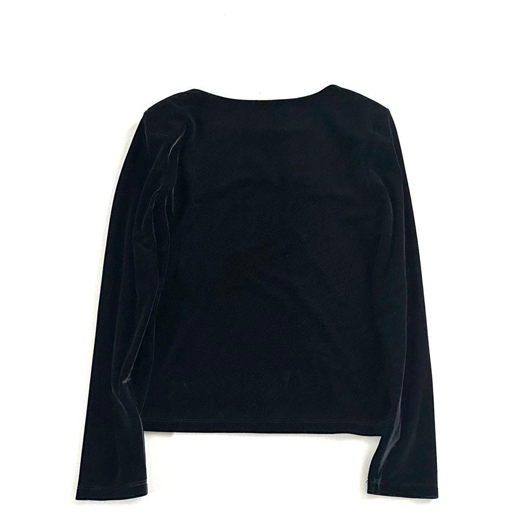 タグ付　YONFA ヨンファ　ベルベットスクエアネックトップスS