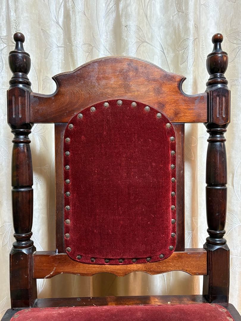 ヴィンテージ 鋲打ち　椅子　ベルベット張り　レトロ　チェア 2脚