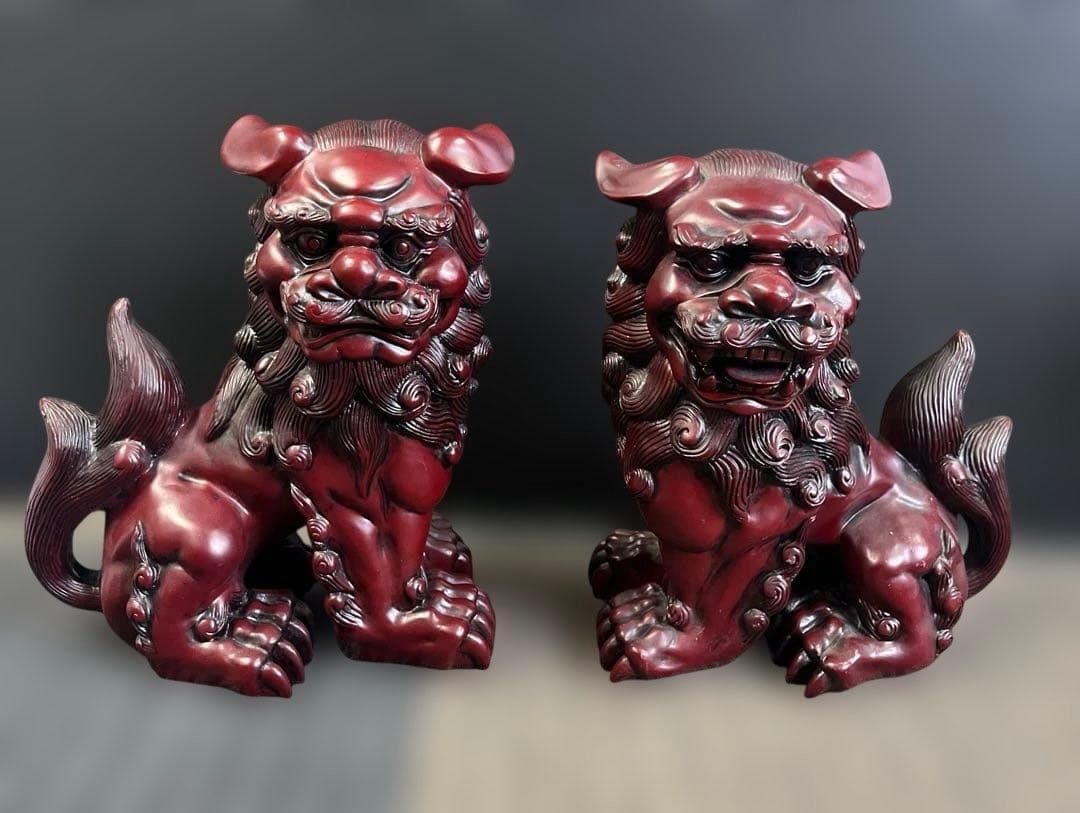 寿山石 じゅざんせき 獅子置物