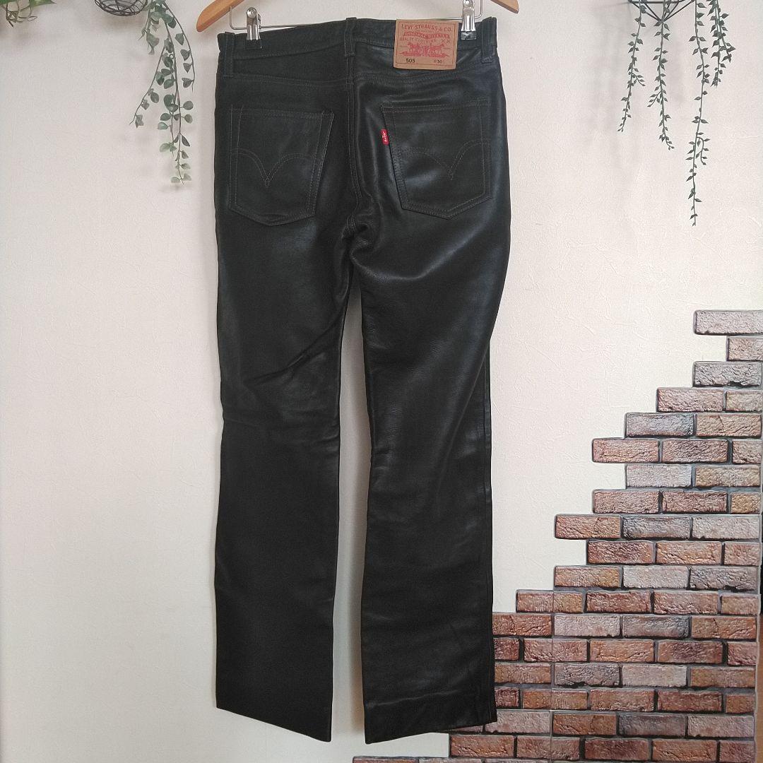 Levi's 505 ブラック 革 レザーパンツ W30 L