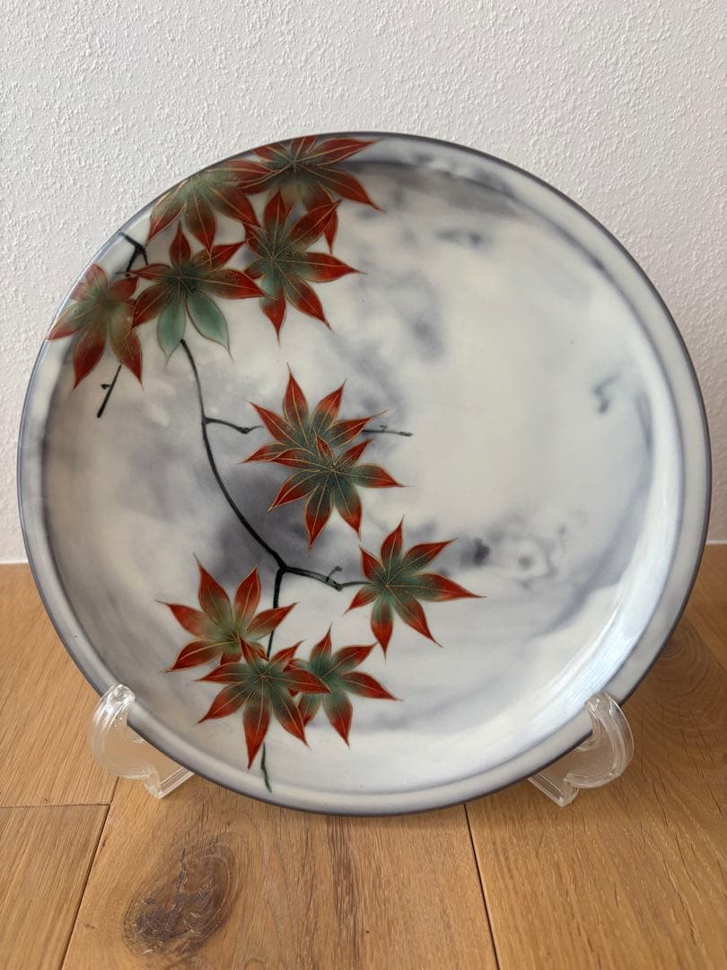 京都　陶あん窯　もみじ飾り皿