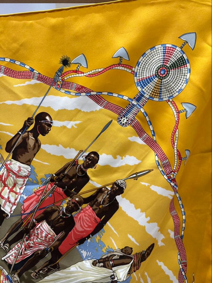 最終値下げ エルメスHERMES カレ90 ケニアの真珠スカーフ レディース