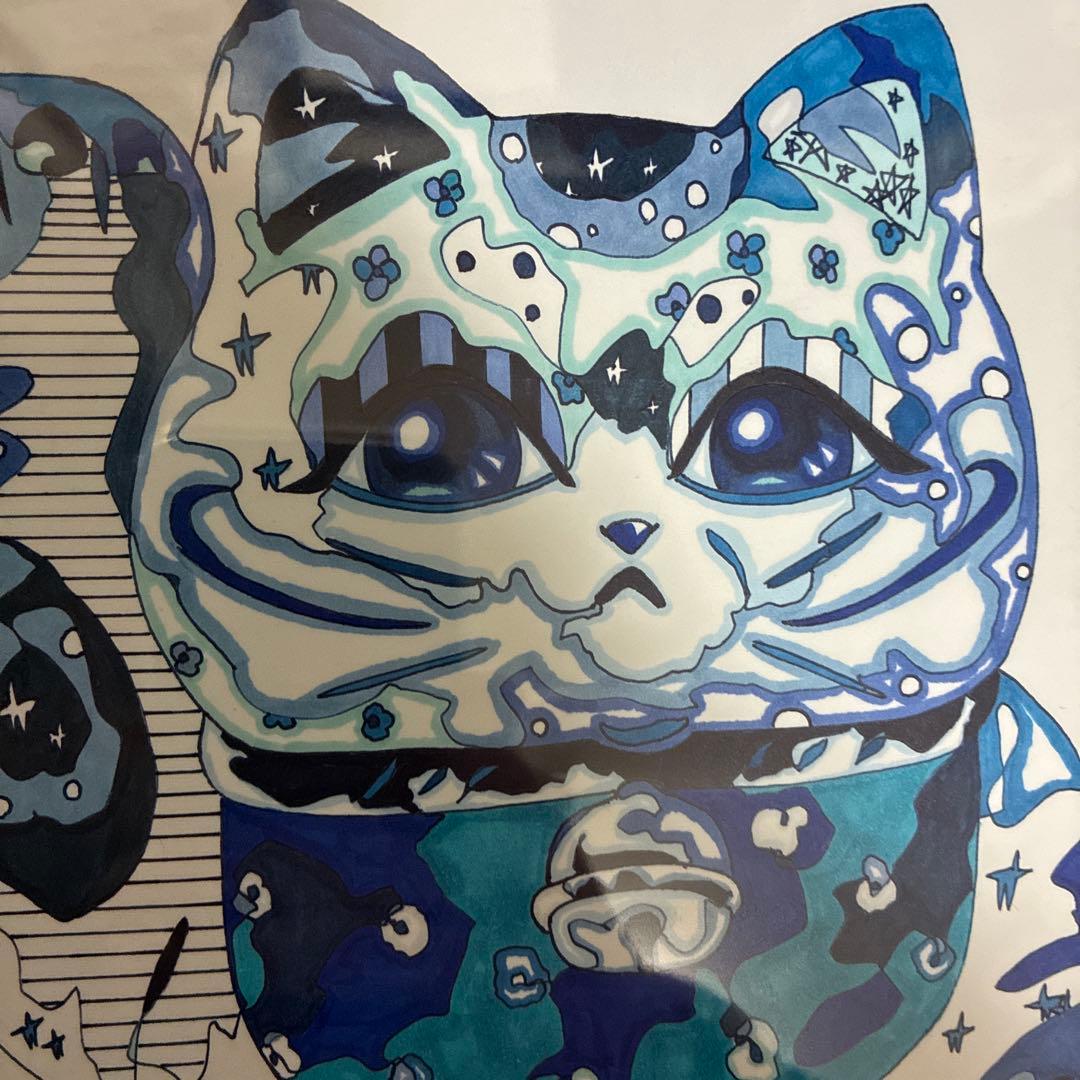招き猫　絵画　イラスト