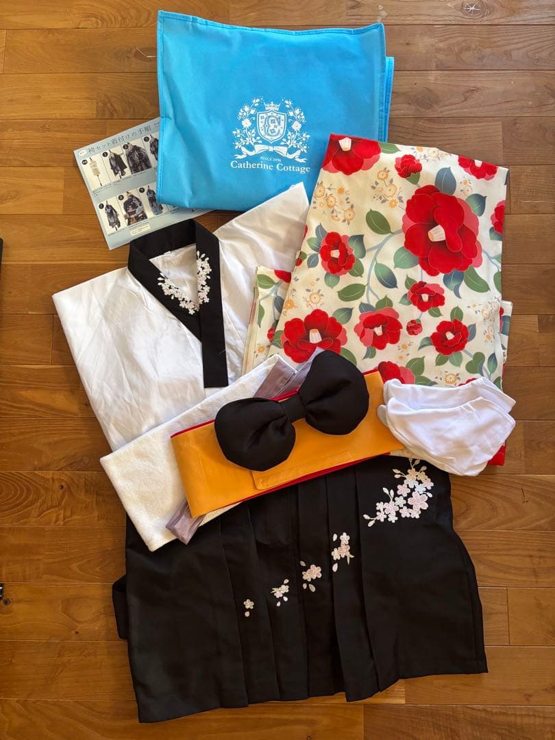 卒業式　袴　小学生　160 フルセット　6点セット　　　　収納袋・説明書付き