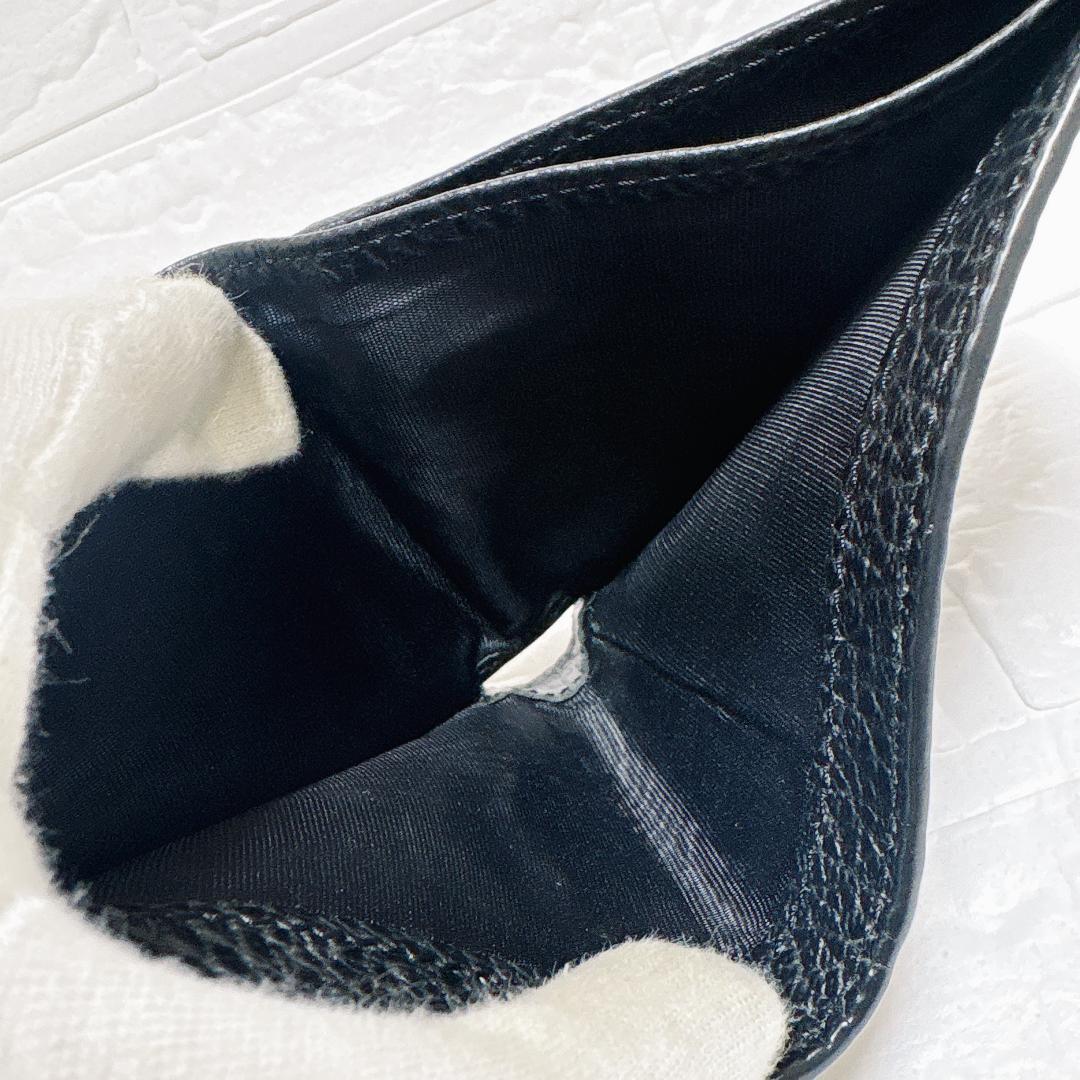 メゾンマルジェラ 2つ折り財布 コンパクトウォレット ブラック 札入れ