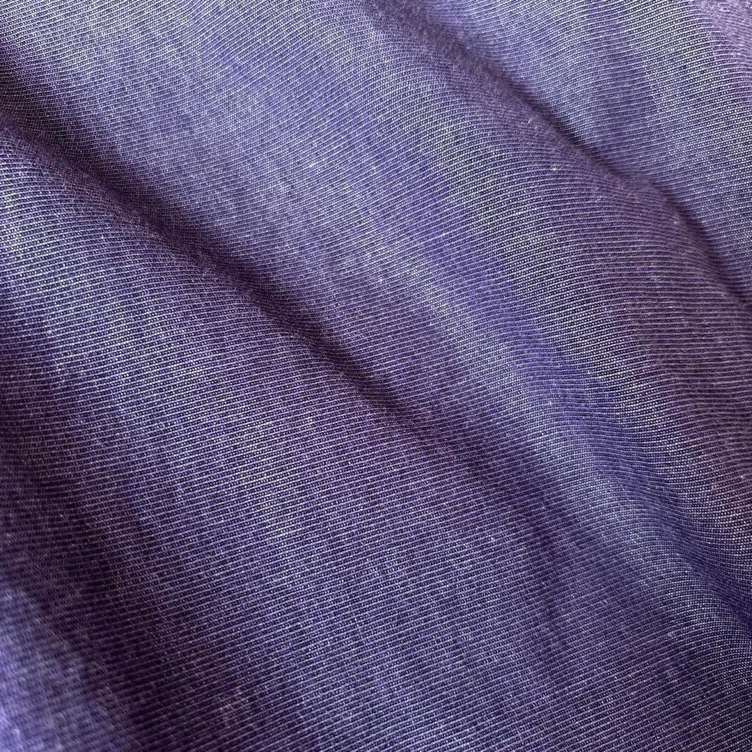 美品 コモリ 日本製 2 コットン プルオーバー 長袖 バンドカラー シャツ 紫