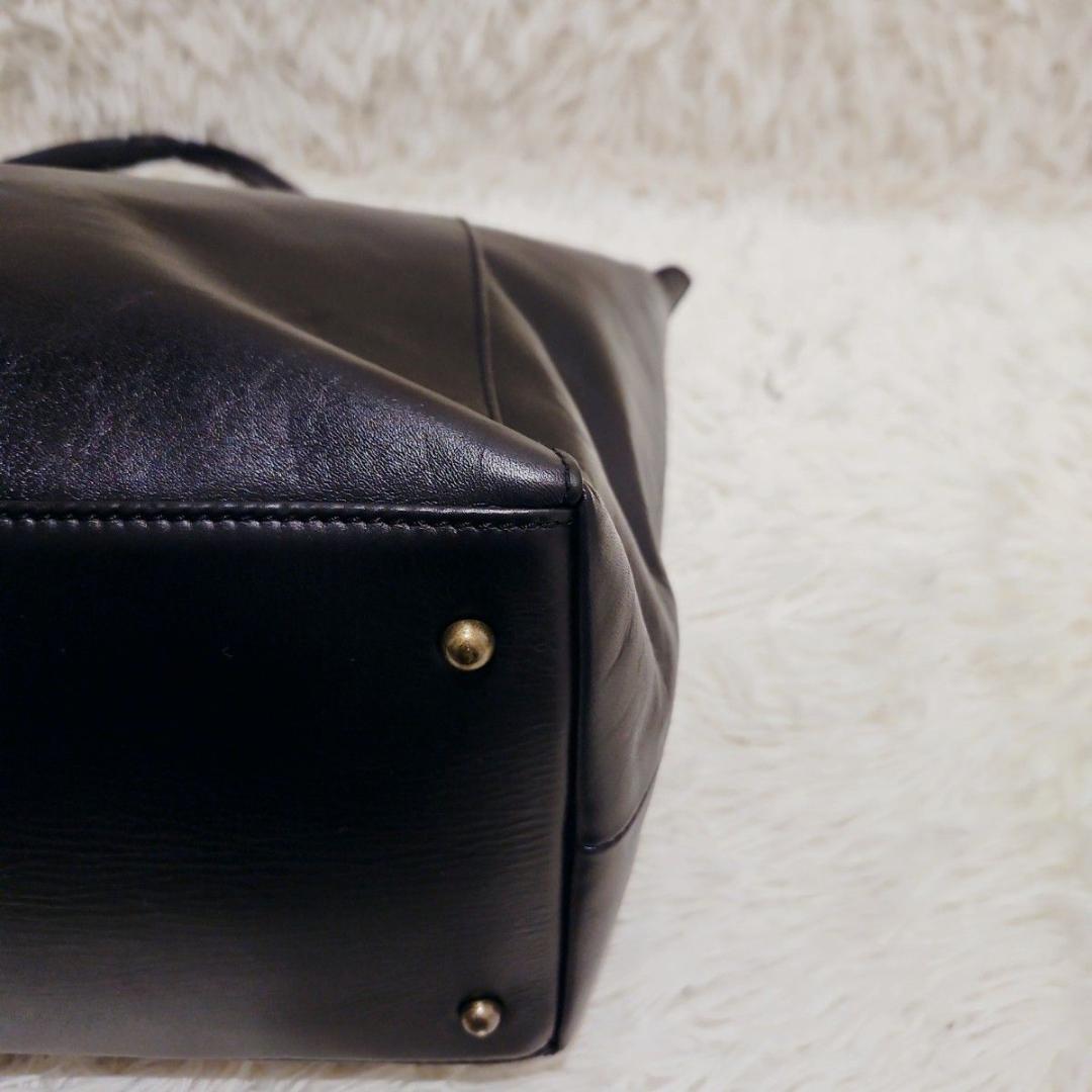 美品 マザーハウス トートバッグ アンティーク キャリア A4 肩掛け　黒　A4