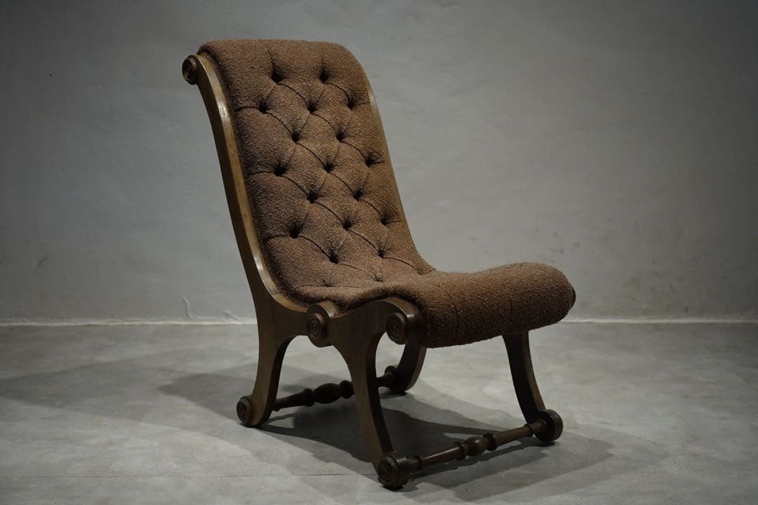 英国　イージーチェア　スリッパチェア　X frame chair アンティーク