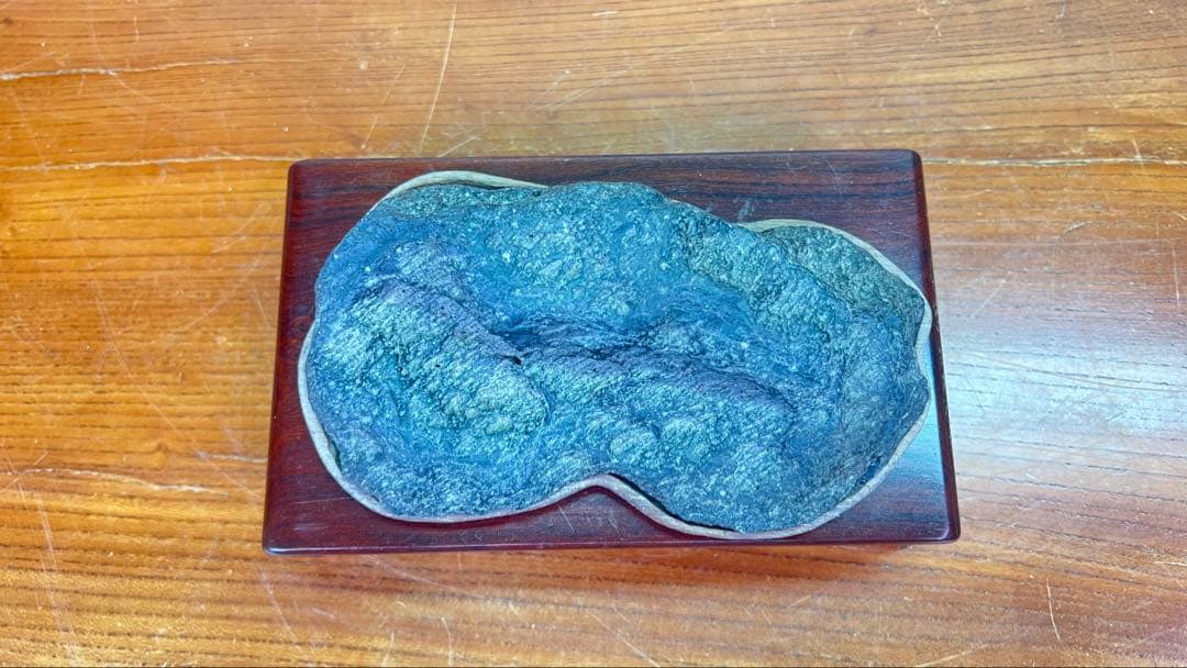 Y74 水石 木製台座付き 遠山石